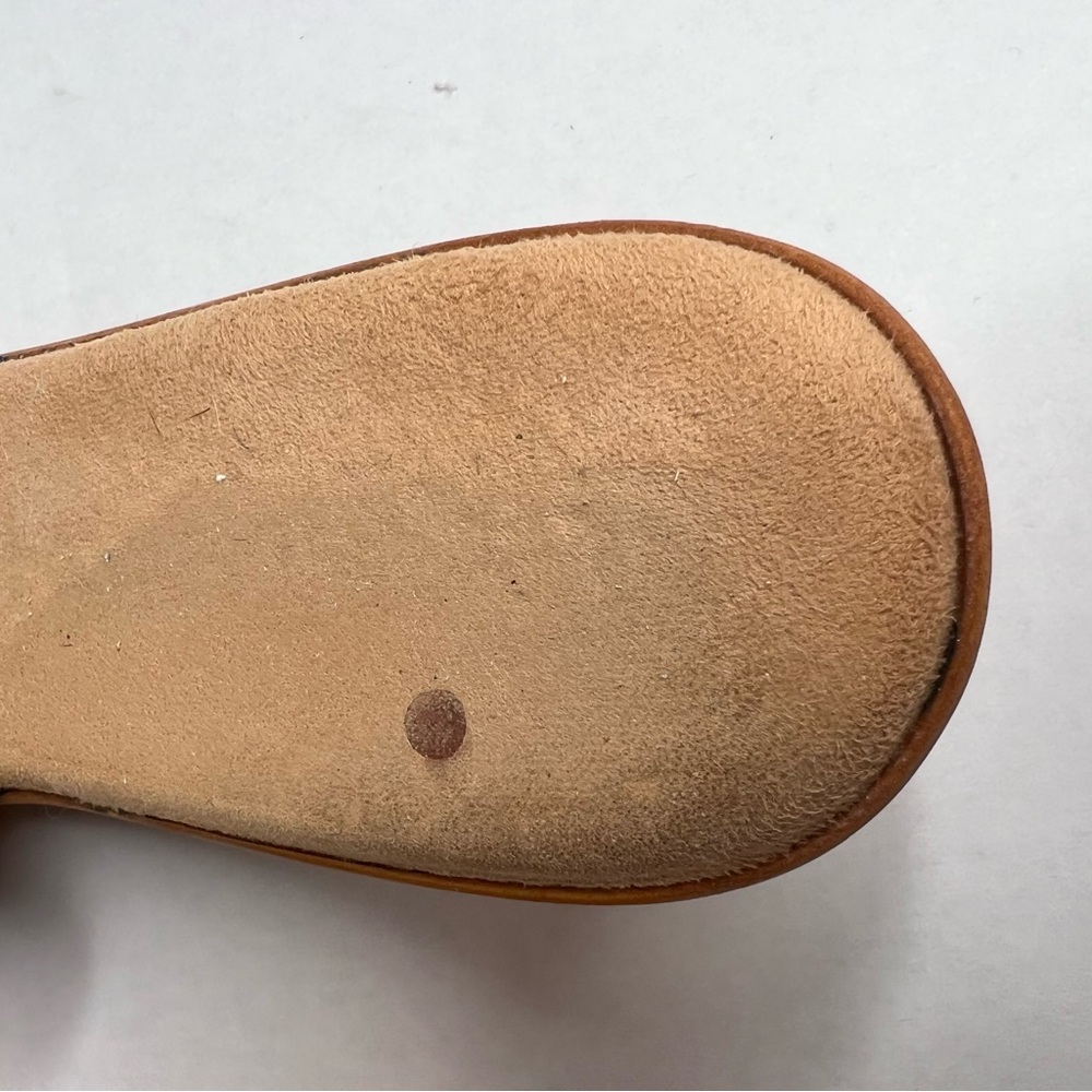Vintage‎ ITALIAN SHOEMAKERS Navy Blue Fabric Open Toe Wedge Sandals Sz 8 - Picture 4 of 8